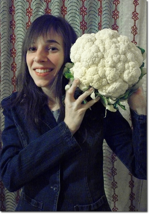 girl with giant cauloflower